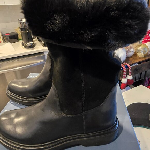 Geox Asheely Abx Boker Boot Women's Winter Faux Fur Rolldown Size 7 NEW - Picture 7 of 8
